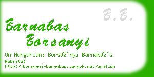 barnabas borsanyi business card
